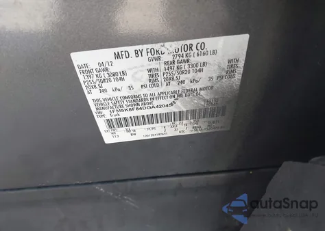 2013 Ford Explorer Limited из США, поврежденный, VIN 1FM5K8F84DGA42045